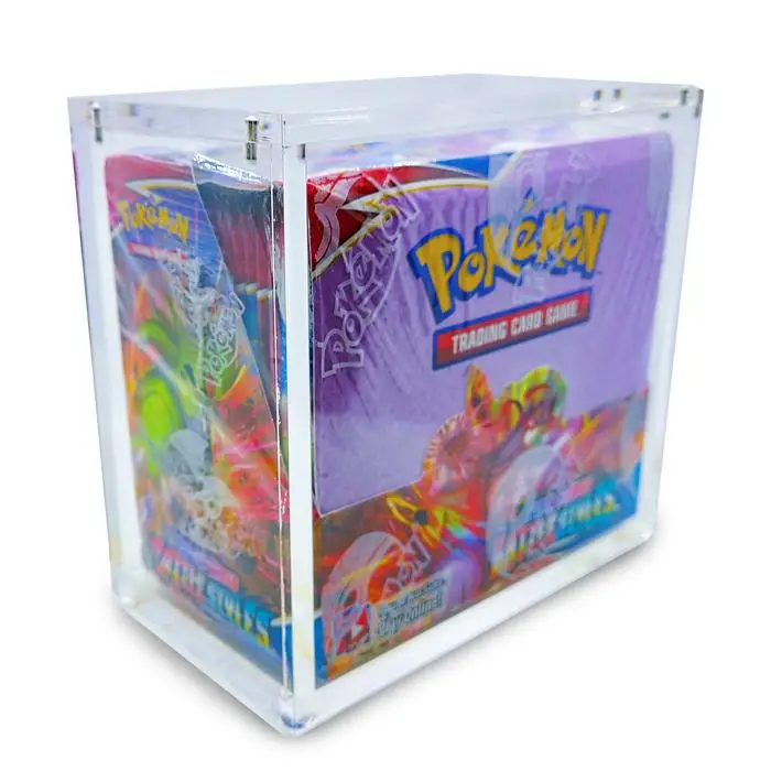 Custodia Espositiva Acrilica Per Booster Box Con Base Nera - Protezione Crystal Per Carte Pokemon