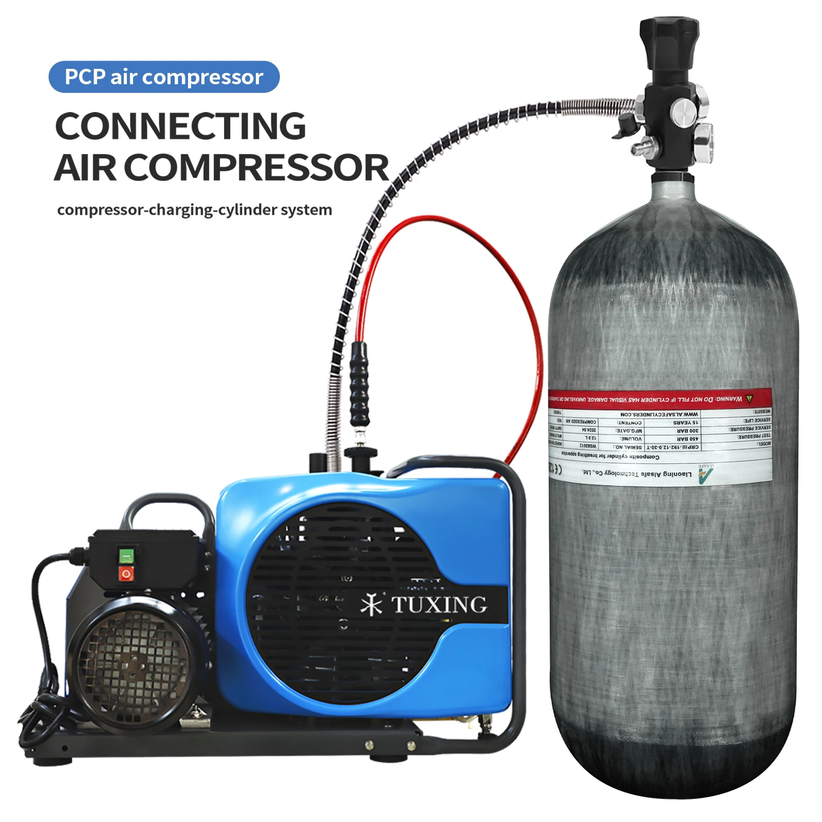 ALSAFE-Bouteille de plongée sous-marine M18 x 1.5, 4500PSI, 300Bar, 30MPA, 0 ,36 L, 0,42 L, 0,5 L, Intervalles en fibre de carbone, Précieux HPA  18