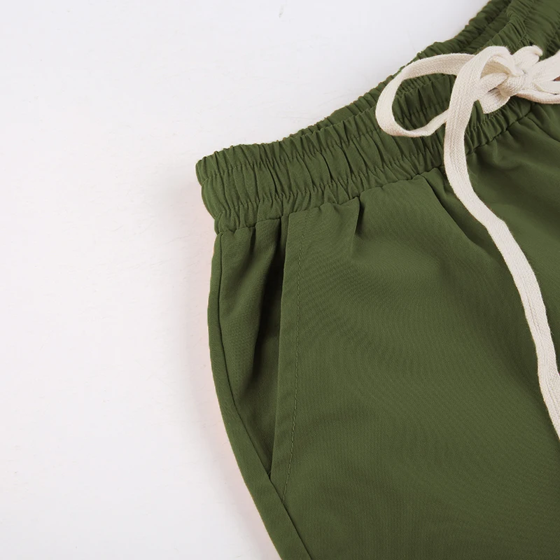 Women Orange Green Loose Joggers Big Pocket Wide Straight Leg Women