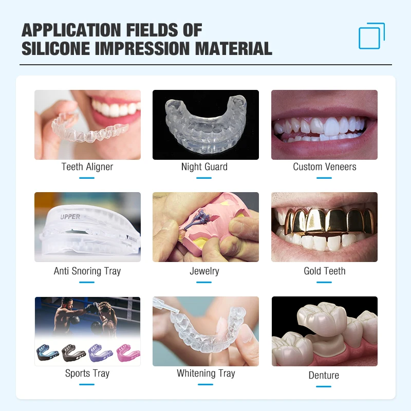 Huaer Blue Mailer Box Making Snap on Veneers Smile Find Mold Putti Dental Trays Impression Material Putty Teeth Molding Kit