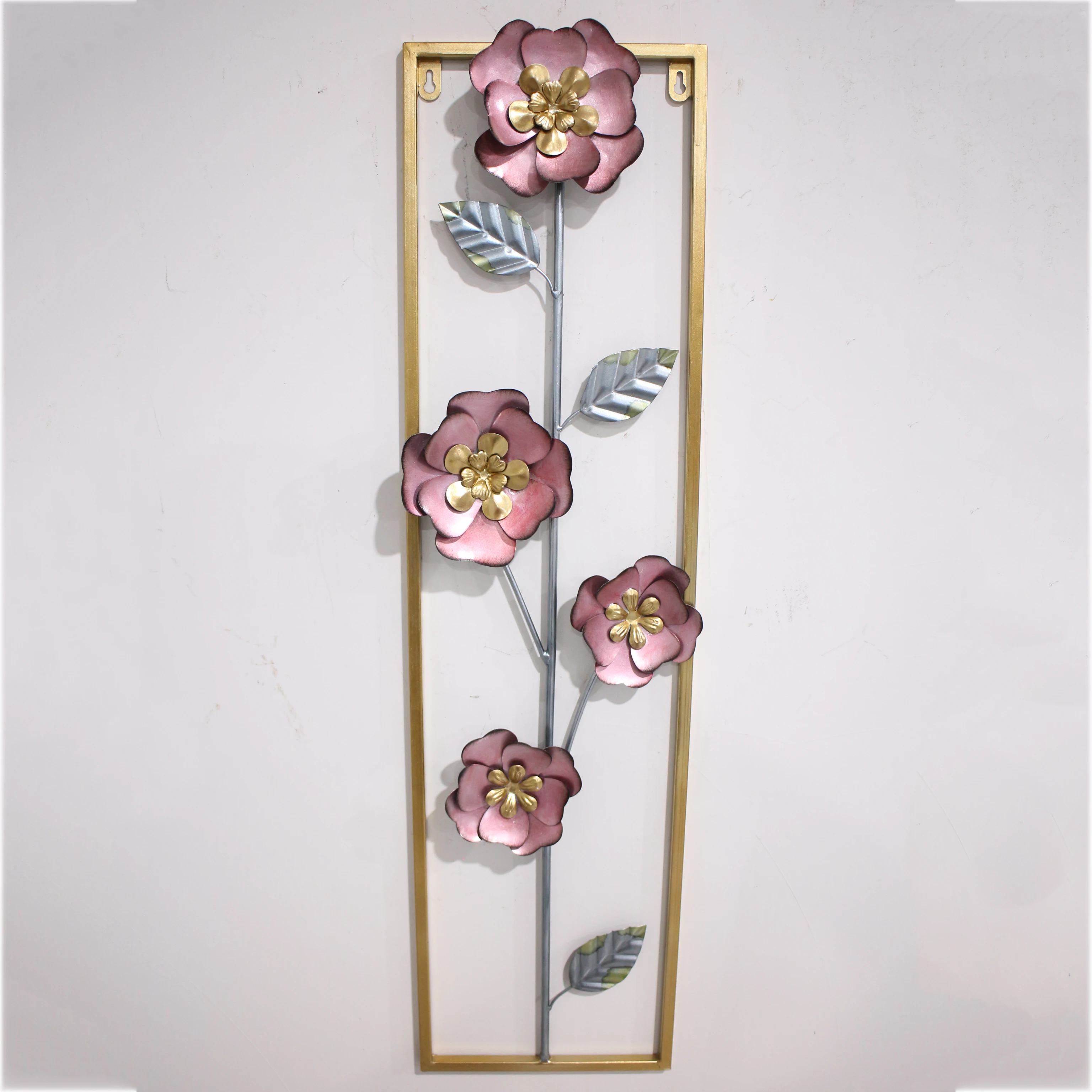 hanging rose gold framed 3 piece wall art Plum