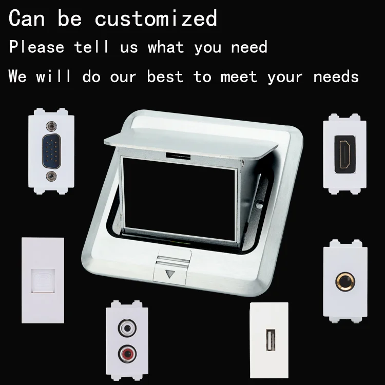 Factory - made embedded information box multifunctional universal three - hole power socket gold copper pop-up floor socket