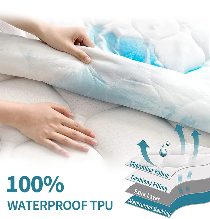 Premium Bed Bugs Cooling Fitted Zippered Bamboo Waterproof Mattress Protector Cover Buy