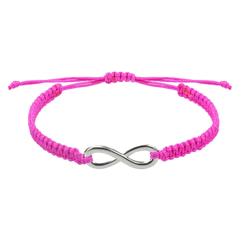 Chinese Knot String Infinity Symbol Lucky Color Rope Bracelet Adjustable Bracelet DIY Infinity Charm Bracelet