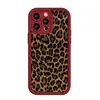 Wine Red-Brown Small Leopard Print