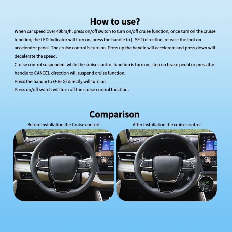 EASYGUARD Cruise Control System for Toyota Levin/Yaris/Vios/ Reiz Speed Control System Car Speed Limiter