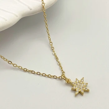 Fashion Newest Star Snowflake Necklace Inlaid With Zircon Pendant Gift Jewelry