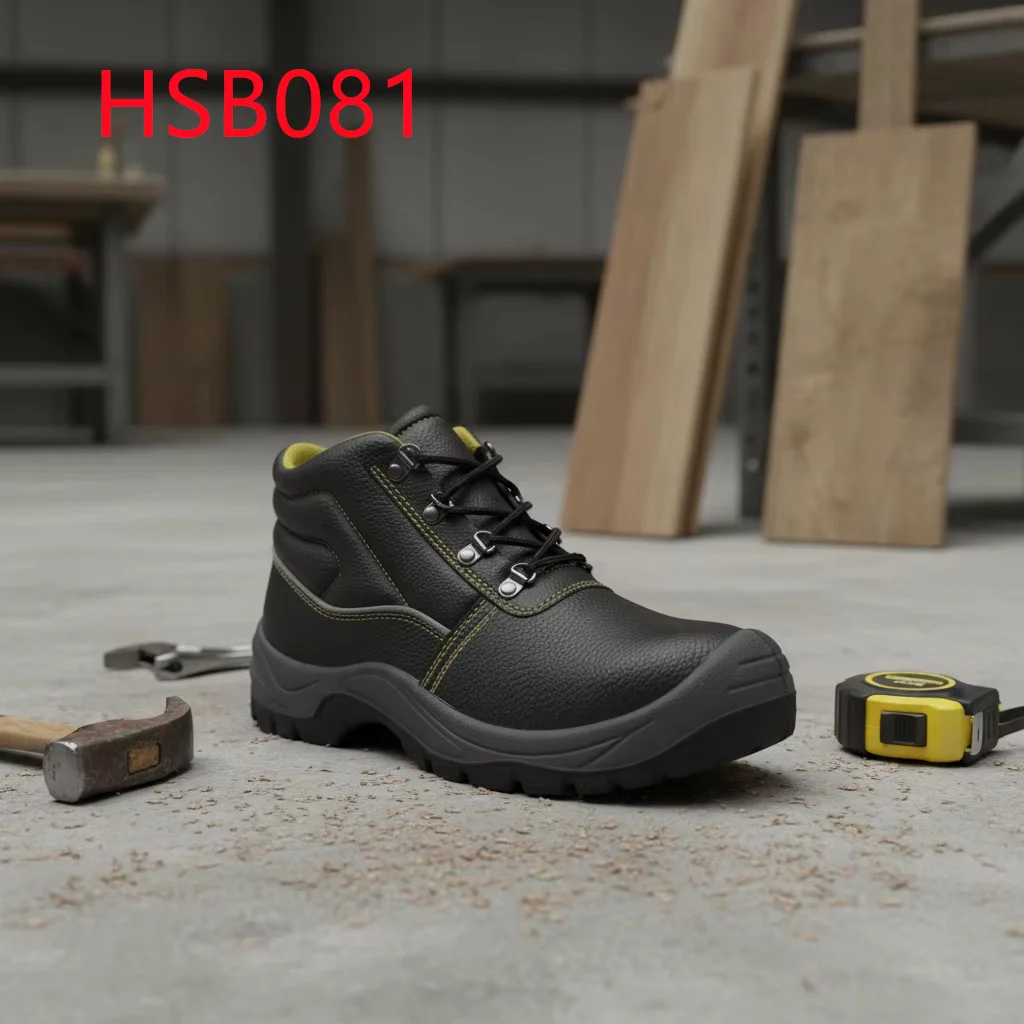 ZYF, Scarpe di sicurezza con suola in PU/PU ad iniezione resistente ad acidi e alcali, stivali da lavoro antiperforazione per idraulici con puntale d'acciaio, modello HSB081