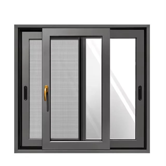 Modern Popular Aluminum Alloy Sliding Window Hidden Drainage Double Glazed Sliding Window
