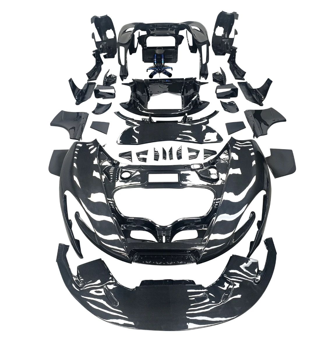 Dry Carbon Body Kit For Front And Rear Bumper Side Skirt Spoiler For Mclaren P1 Retrofit Upgrade GTR