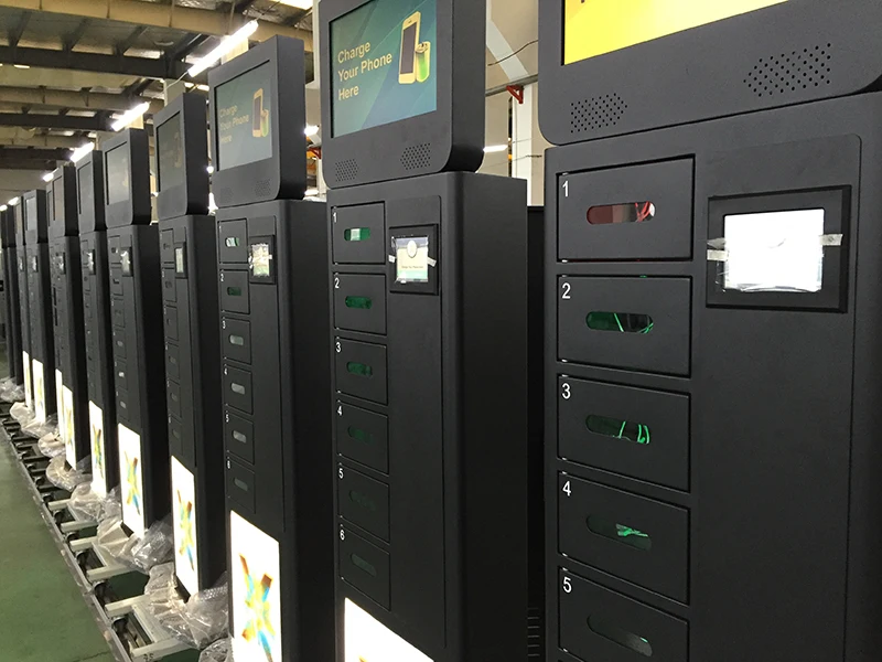 Advertising and Mobile Cell Phone Charging Locker Station With Advertising
