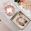 Orange Floral Petal Nesting Teapot - Gift Box