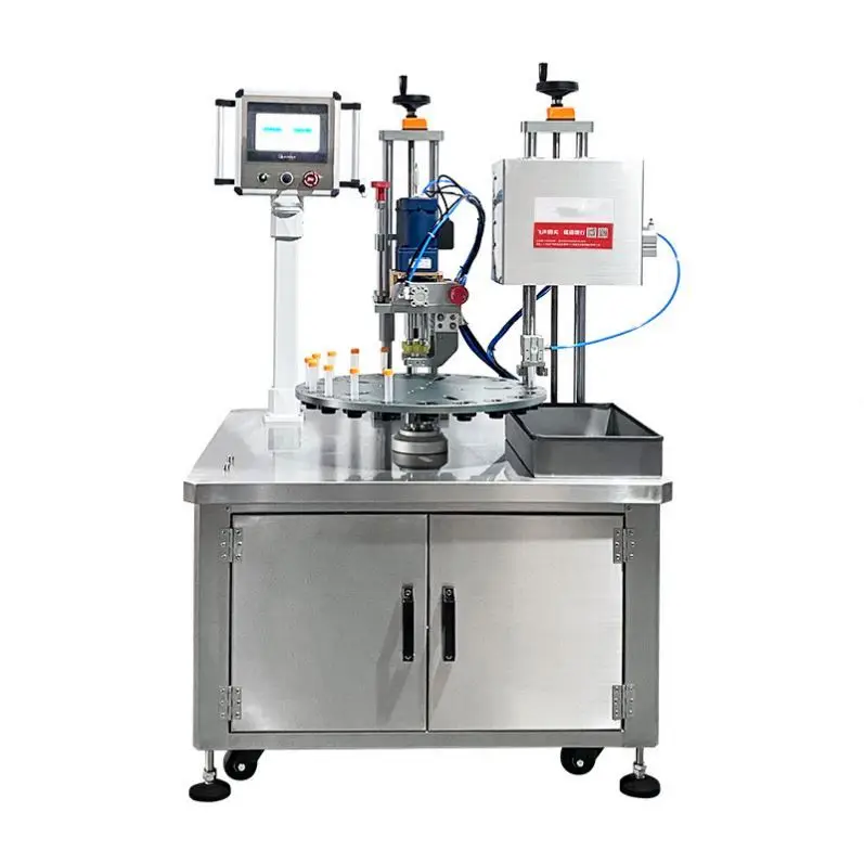 TEBAK Small Rotary Essential Oil Bottle Capping Machine, Automatic Test Tube Filling and Sealing Equipment