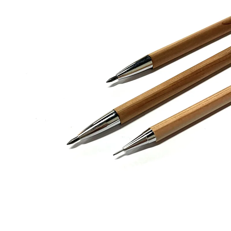 Hot Selling Cedar Wooden Mechanical Pencils 0.5 0.7 1.0 mm Lead for Office Promotional Mini Pencil