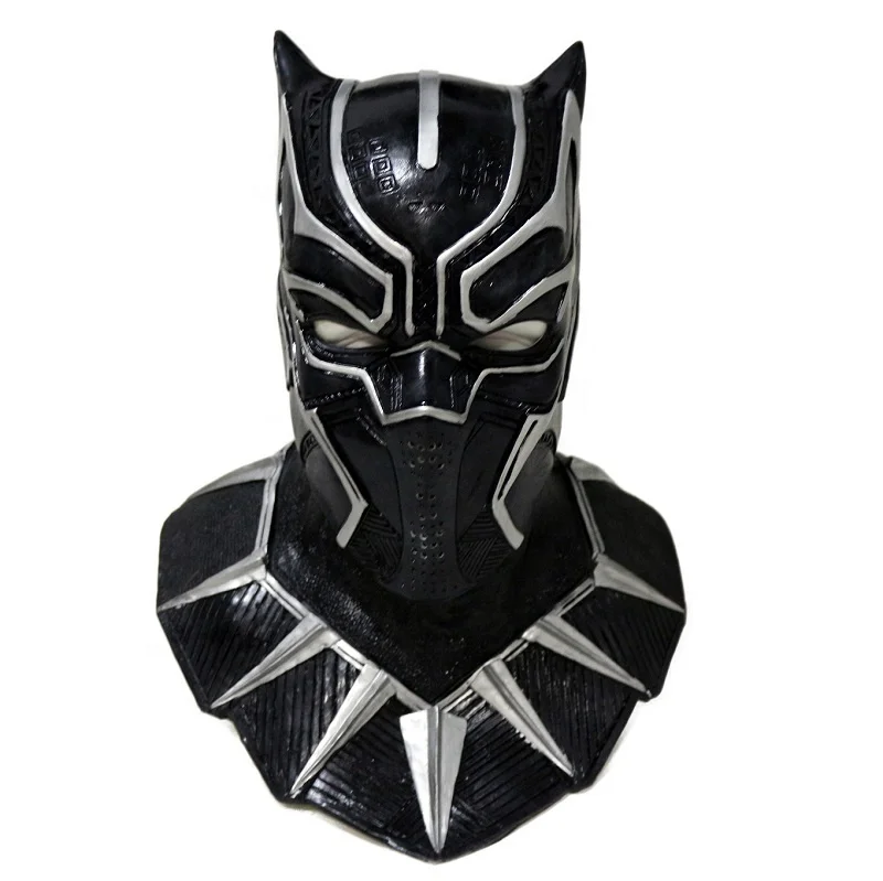 Source Movie Cosplay Costume full face Mask Black Panther Latex Mask Character Full Overhead Dress up on