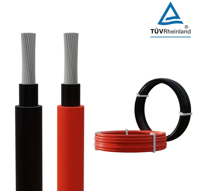 TUV Approved XLPO Rubber Insulated Solar Wire 50mm Tinned Copper with  XLPE for Solar DC Panel Power Supply PV Cable double core