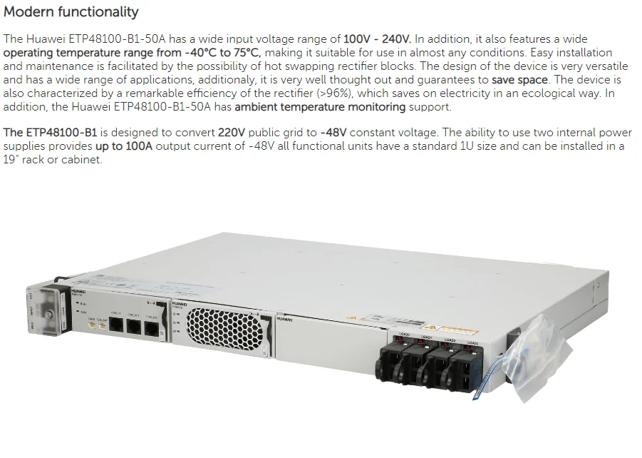 Huawei ETP48100-B1-50A power supply 48 V DC, 100 A