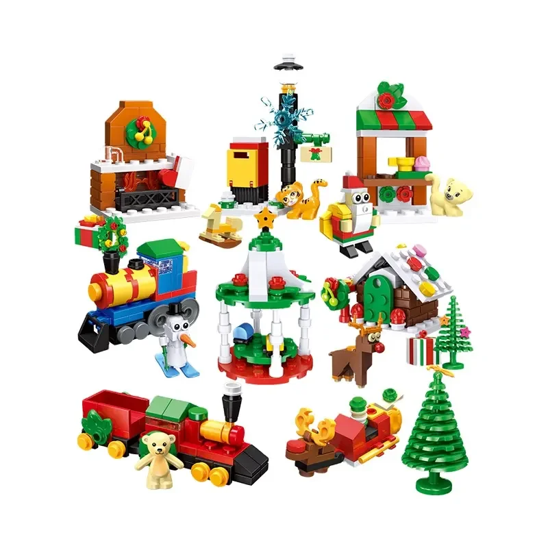 JIZAI Factory Creative Custom Building Blocks Latest Building Block Toy Play Set Christmas Advent Calendar As Gifts