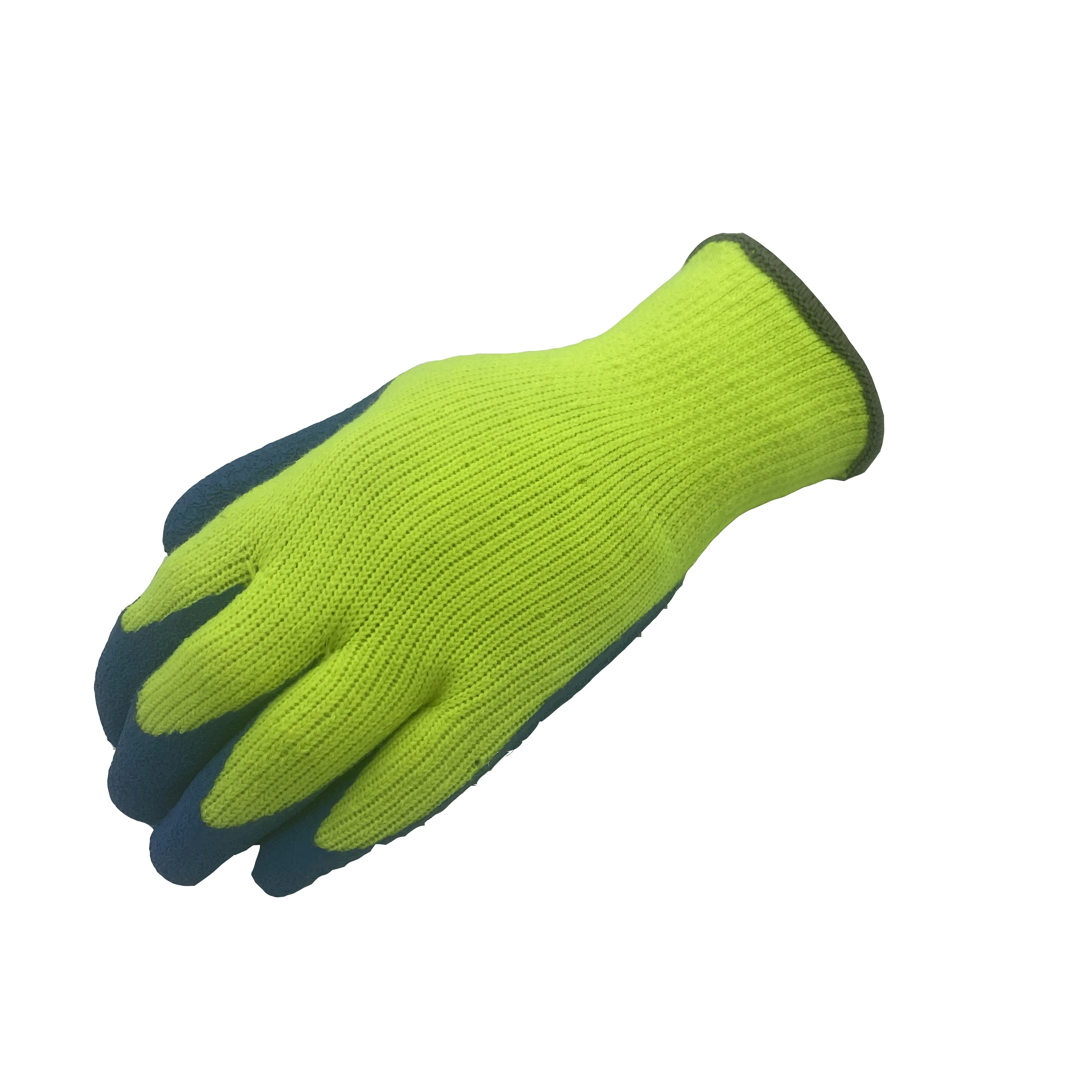 7 Gauge Acrylic Terry Liner Garden Protective Work Gloves Wrinkle Latex