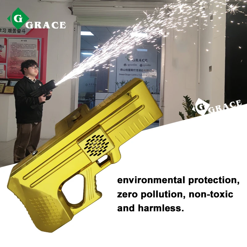 Igracelite Touchable Handheld Cold Spark Portable Gun for DJ Event Party Hand Held Cold Sparklers Gun