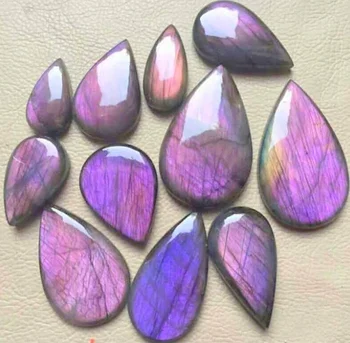 Purple Labradorite Stone Pear Shape Cabochon Loose Gemstone Labradorite Jewelry Making Stone Natural Purple Color Labradorite