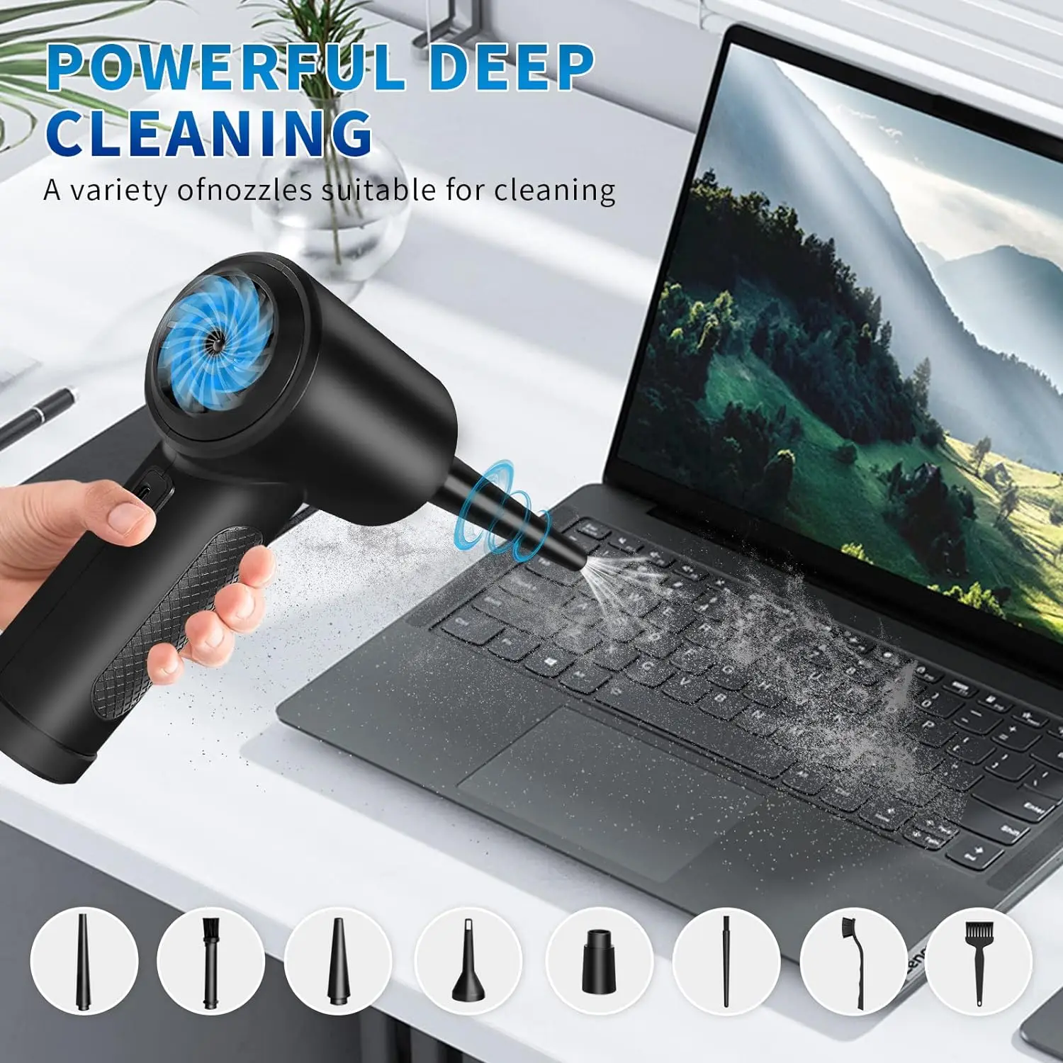 Electric Cordless 51000rpm Computer Keyboard air duster Mini Handheld Turbo Jet Fan Rechargeable Portable Barber air duster Jet