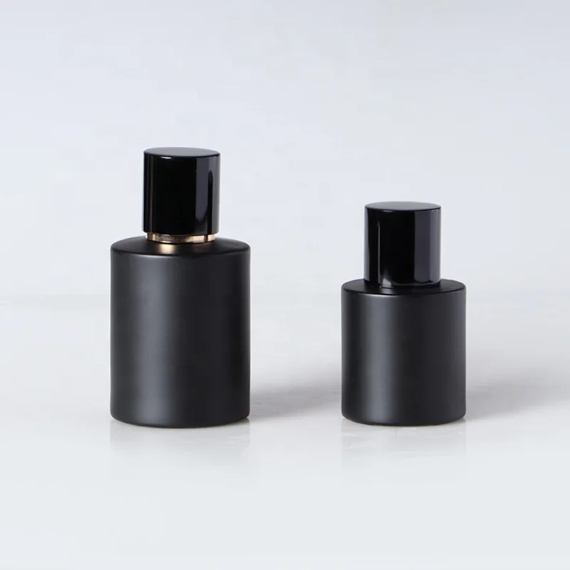 30ml 50ml Empty Round Matte Black Crimp Perfume Glass Bottles Manufacturer