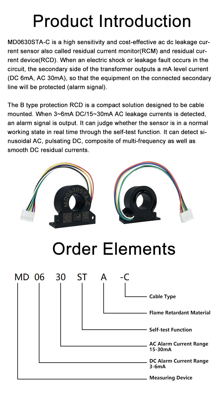 Cost Effective Ev Type B Rcd Ct Ma Dc Ma Ac Leakage Sensing Zero Phase Current Transformer