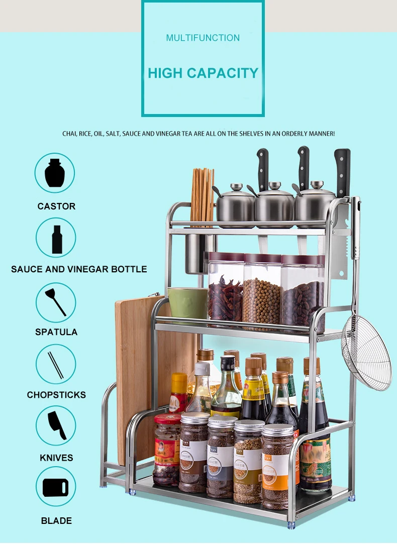 Home Multi-Use Spice Organizer Hidden Seasoning Bottle Storage Rack ...