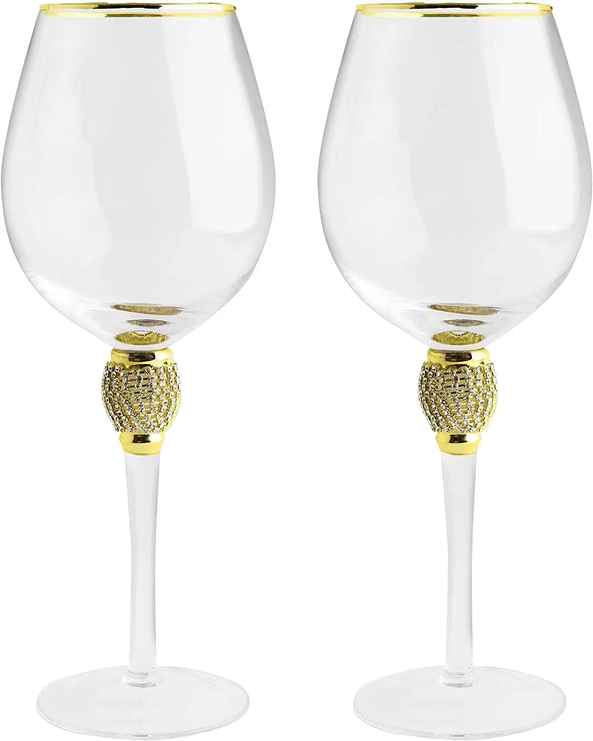 Diamond Studded Martini Glasses Set of 2 - The Wine Savant - Silver Ri