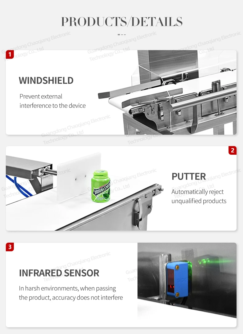 Automatic Online Checkweigher Machine Price With Belt Conveyor and  Rejection Device