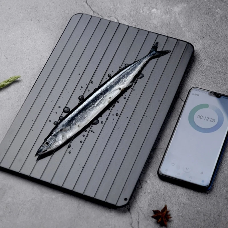 Aluminum Alloy Fast Defrosting Tray Frozen Food Thaw Plate Environmental Friendly Chopping Board Kitchen Thawing Tools