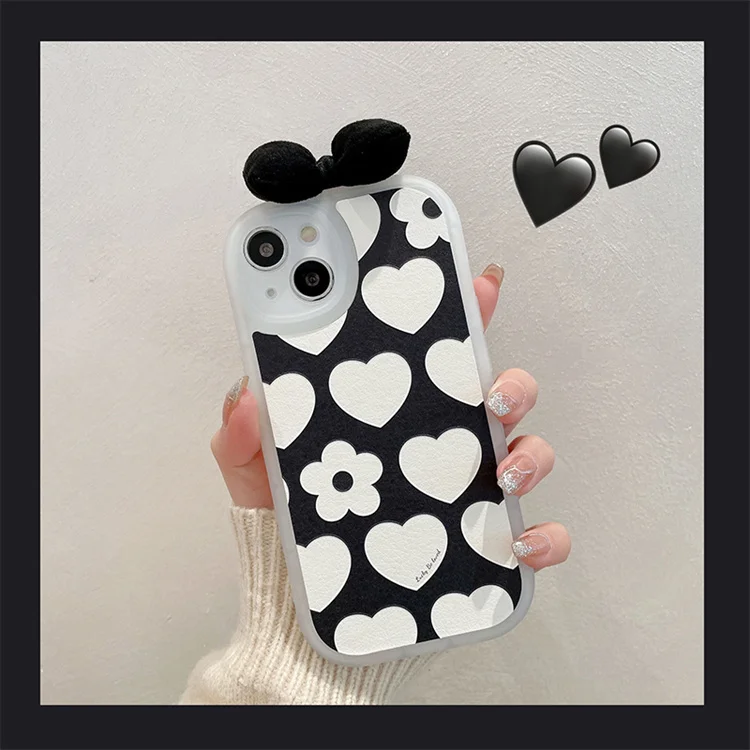 New Girl Aesthetic Love Heart Pink Bow-knot Cute Phone Case Back Cover For  Huawei Iphone 13 Pro Max - Buy Luxury Phone Case For Iphone 11 12 13