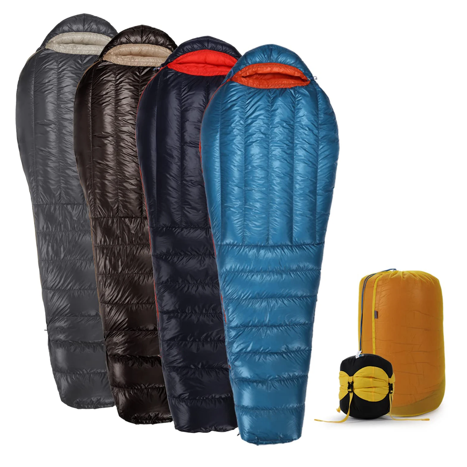 Single Duck down Envelope Sleeping Bag for Outdoor Camping Comfortable Goose down Filled Made of Polyester