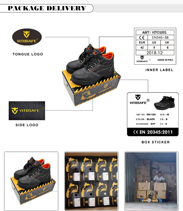 VITOSAFE Oil Resistant Anti-static Steel Toe Casual Labor Footwear Safety Shoes Work Boots for Men manufacture