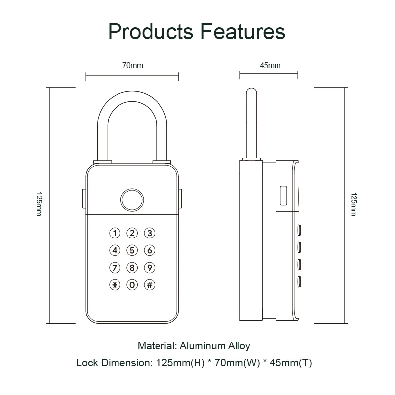 Liliwise Wall Mounted Portable Storage Keybox Hide Security Lock Safe Digital Code App Control Smart Key Box