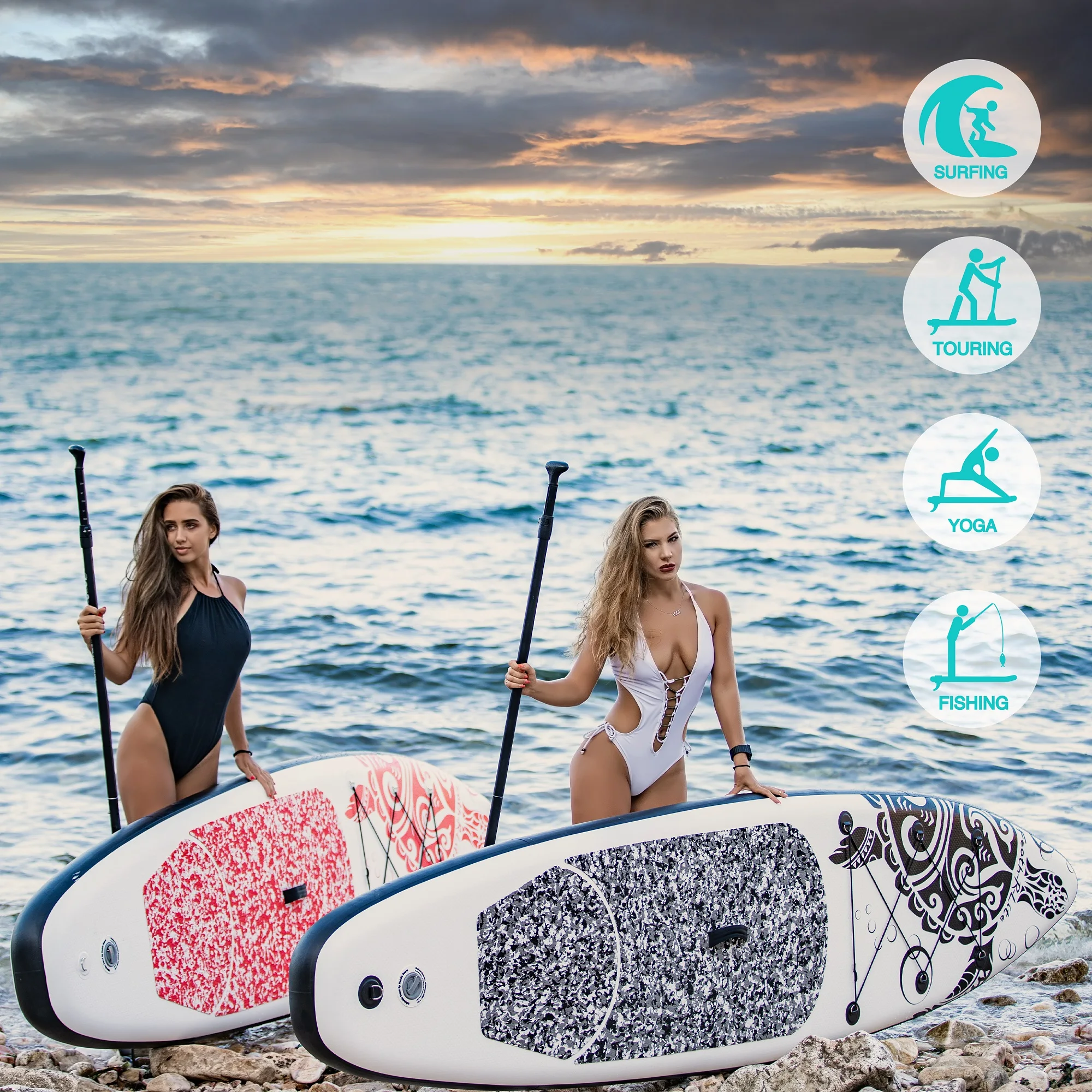 Tavola SUP Gonfiabile - Leggera, Per Adulti E Bambini - Con Pagaia E Accessori