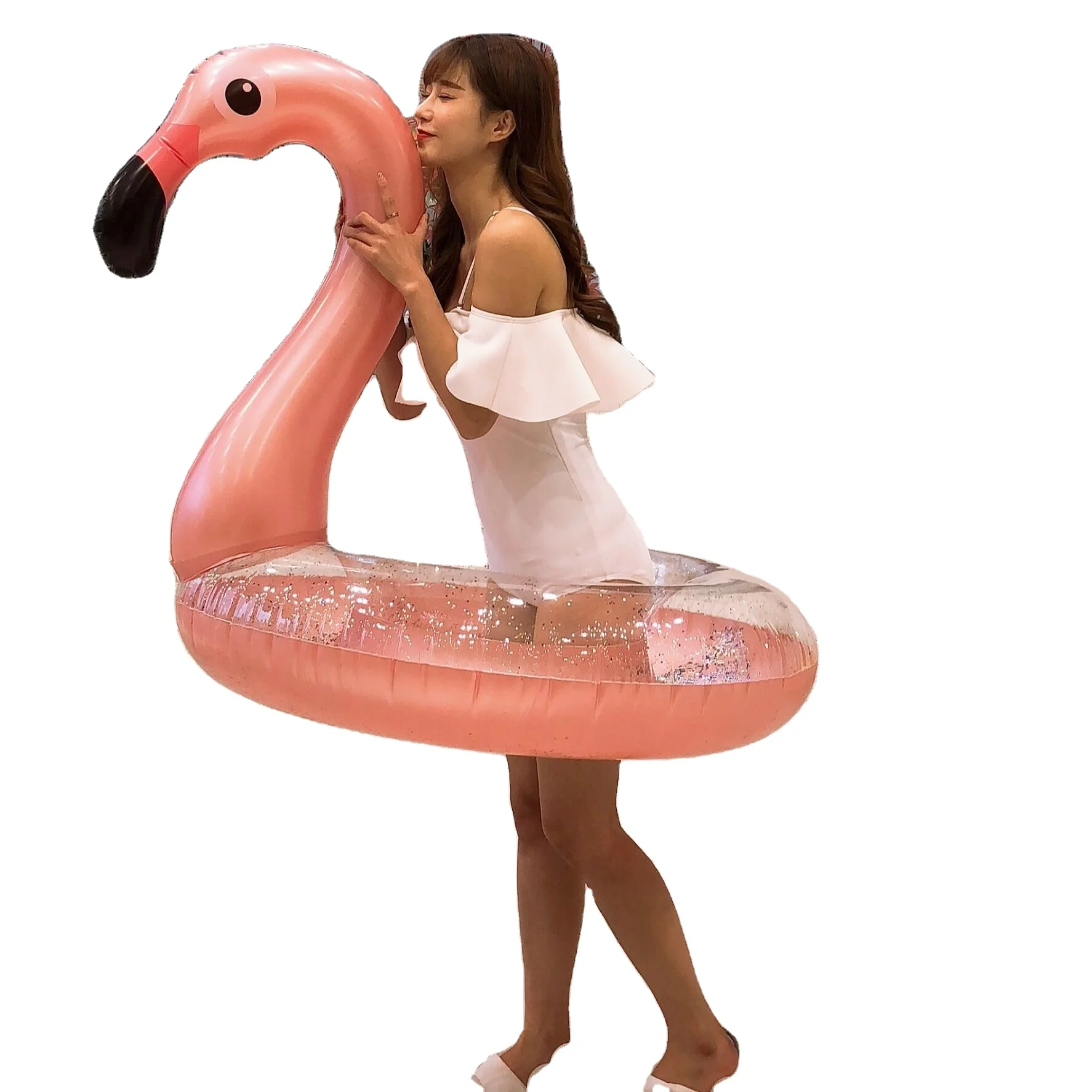 Новинка летние игрушки из ПВХ кольцо для бассейна надувные прозрачные блестящие плавательные трубки взрослых