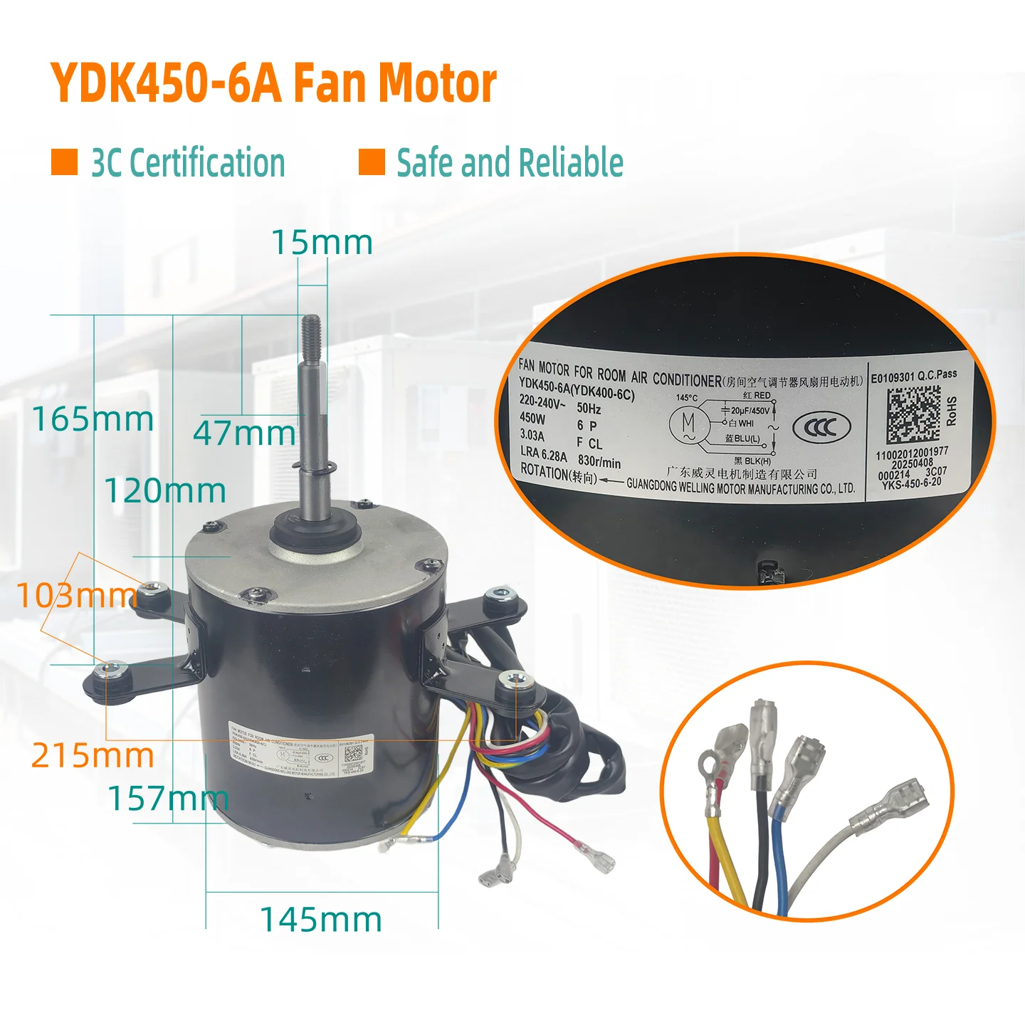 Ydk450-6a Electric Air Conditioner, AC220-240V, 50Hz, 450W - detail 24