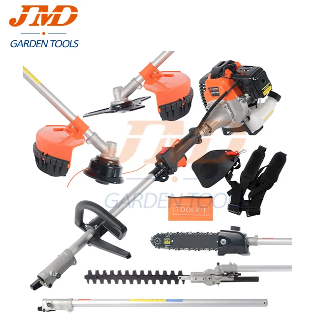 52cc Petrol Multi Function 5 in 1 Garden Tool - Brush Cutter, Grass Trimmer, Chainsaw, Hedge Trimmer & More