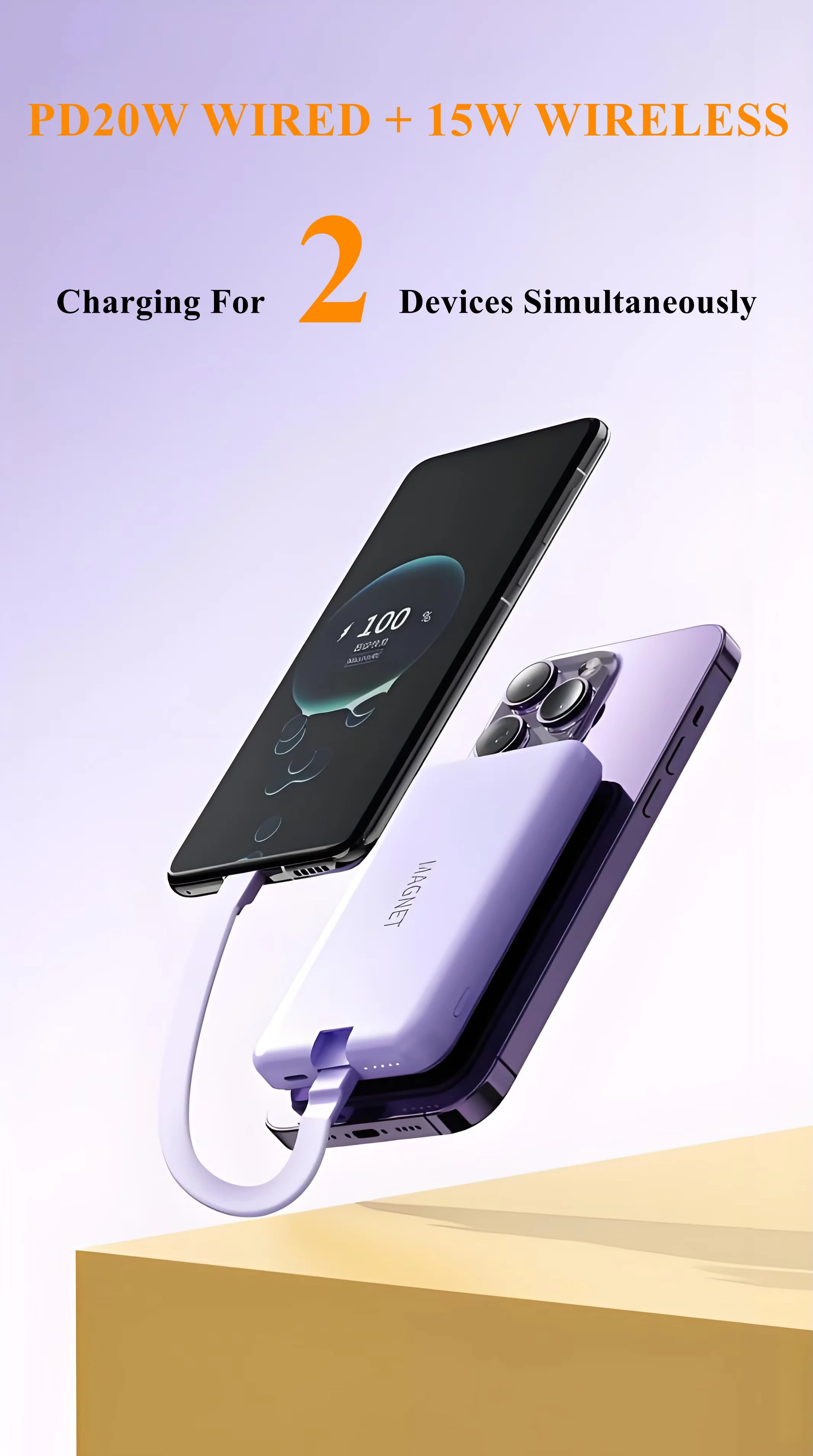10000mAh Magnetic Wireless Fast Charging Power Bank Magsafe - Image 6