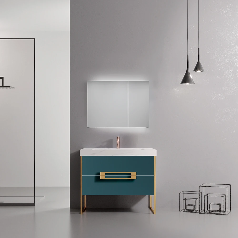 North America Style Elegant Small  Fully Assembled White Bathroom Vanity Cabinets