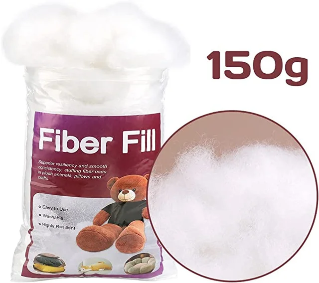 150g Polyfill Stuffing Fiber Fill, White Premium Fiber Fill, High Resilience Fill Fiber