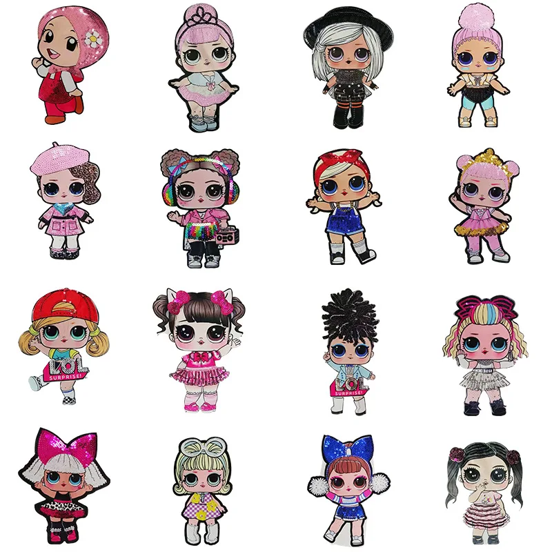 Customized Heat Transfer Girl Patch On Clothes Embroidery Patch Of