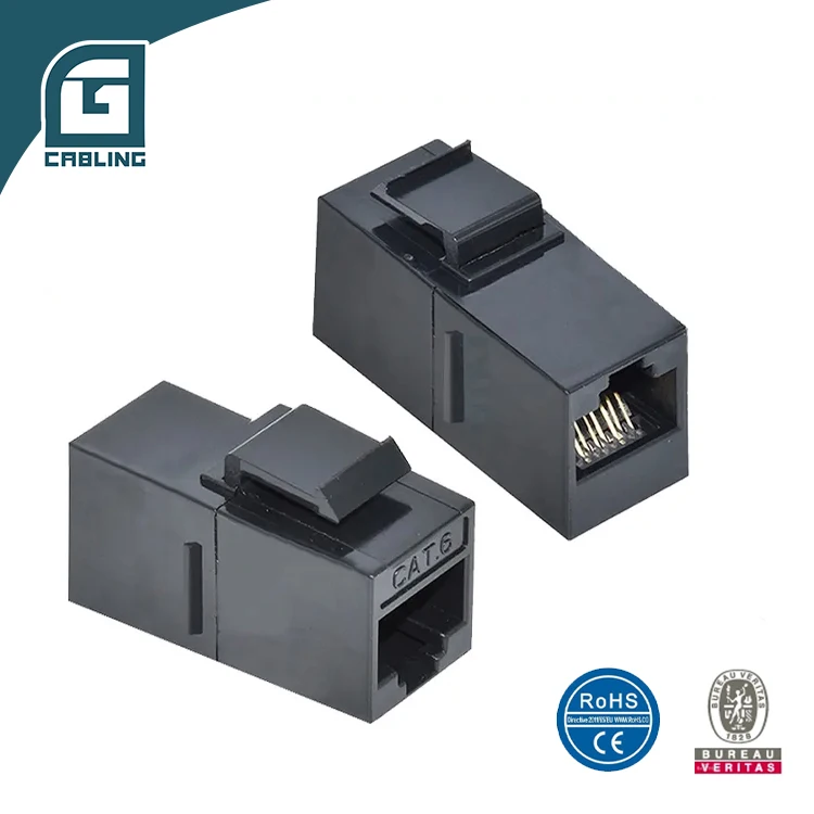 Gcabling Network 8P8C Modular Outlet Cat 5 6 6a Ethernet Connector Cat5e Cat6 Cat6a Module Jack RJ45 Keystone Jack