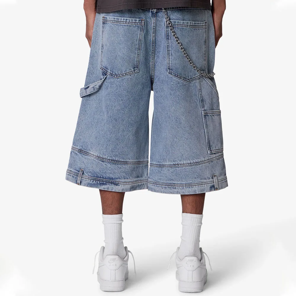 Custom Ultra Baggy Denim Shorts - Work Pocket Cargo Jorts