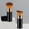 2 small brown round-head flat oblique brushes