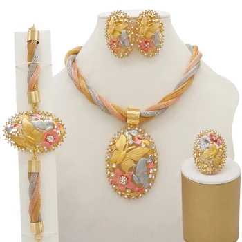 high quality Wholesale 2019 African style fashion 18K gold plated jewelry sets Indian Bridal party CJ1033