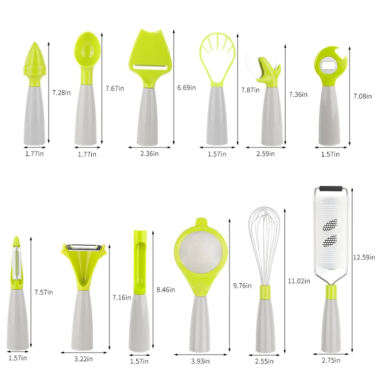 2024 High Quality Multi Abs Standing Kitchen Gadget Set Food Filter Screen Melon Planer Egg Beater Cheese Planer Bottle Opener