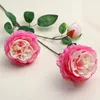 3 heads (2 flowers, 1 bud) of rose-red ranunculus